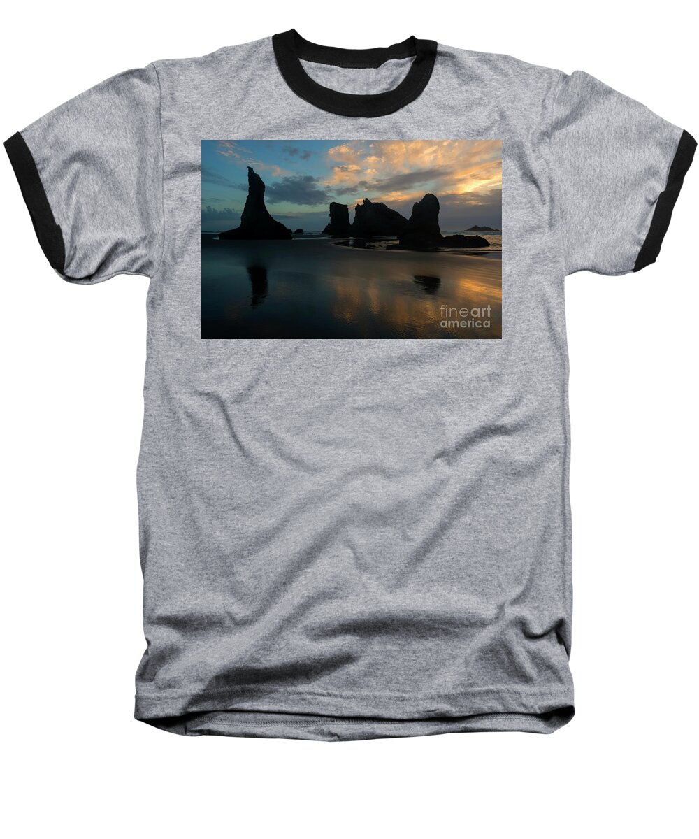 Seastacks Baseball T-Shirt featuring the photograph Castles in the Sand by Michael Dawson