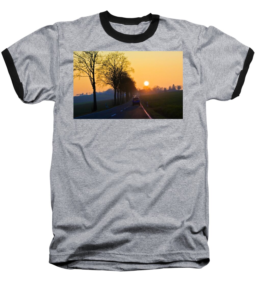 Sunset Baseball T-Shirt featuring the photograph Catching the sun by Tatiana Travelways