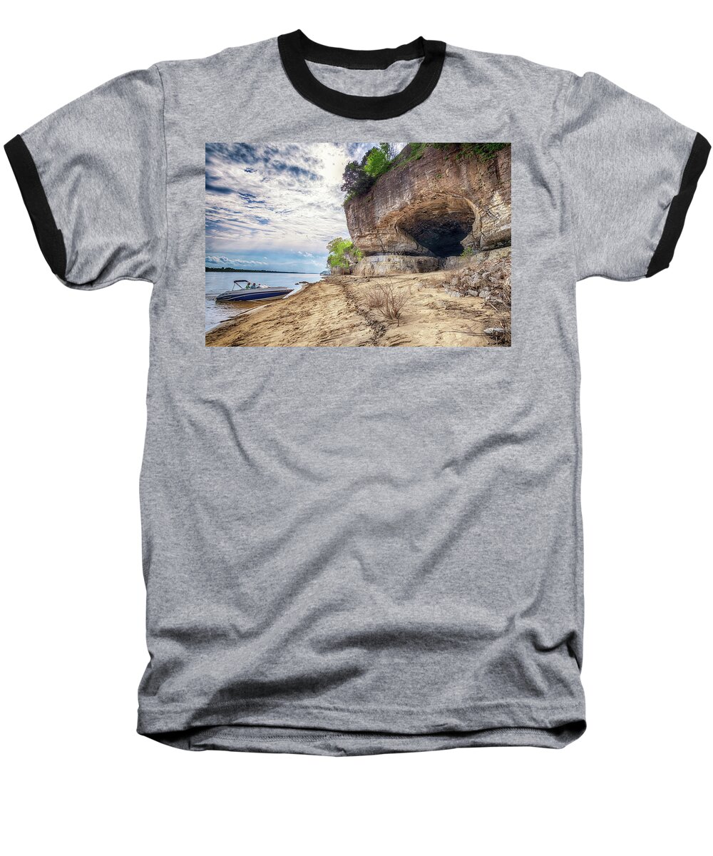 Cave In Rock Baseball T-Shirt featuring the photograph Cave In Rock 2 by Susan Rissi Tregoning