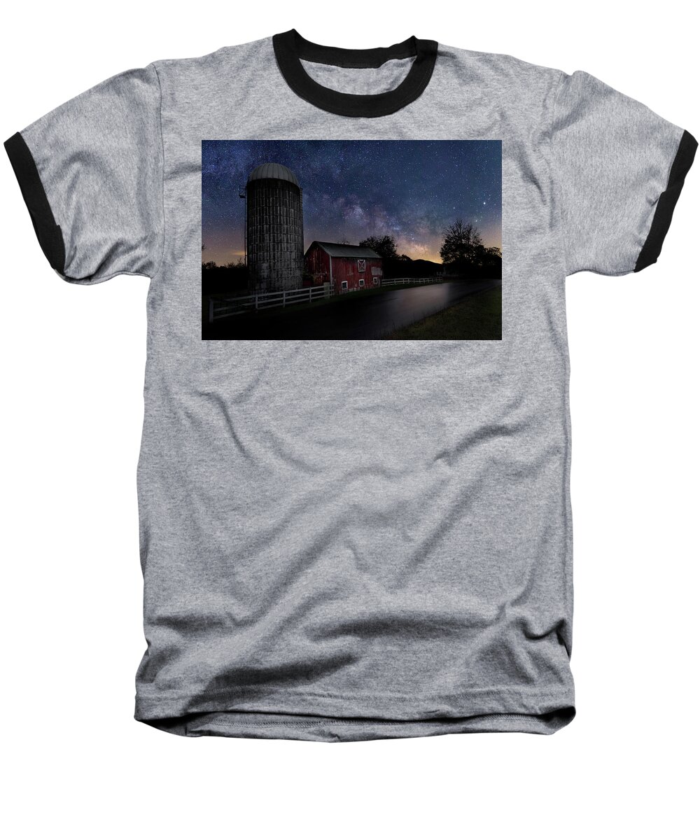 Milky Way Baseball T-Shirt featuring the photograph Celestial Farm by Bill Wakeley