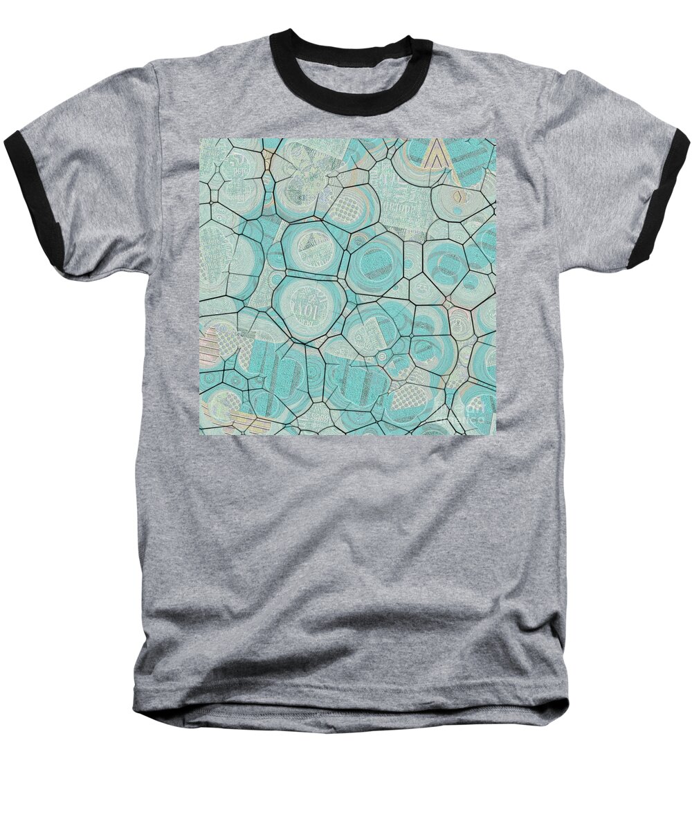 Abstract Baseball T-Shirt featuring the digital art Cellules - 04c1 by Variance Collections