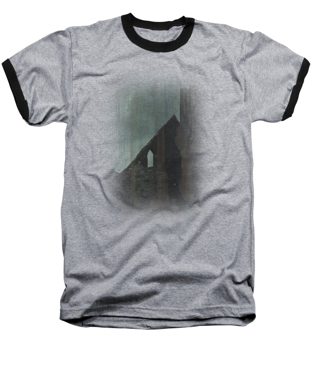 Celtic Ruin Baseball T-Shirt featuring the painting Celtic ruins by Ivana Westin