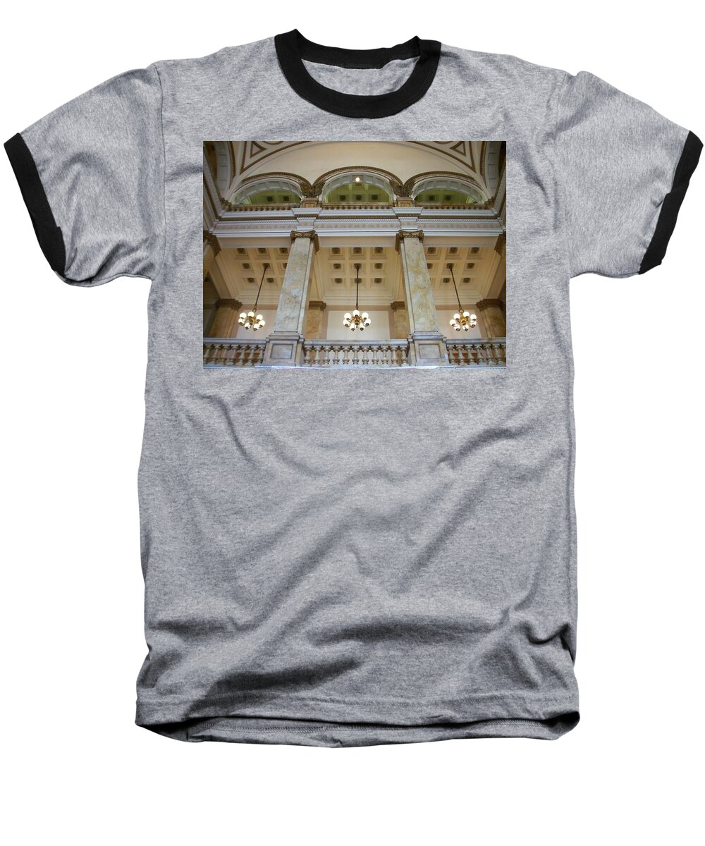 Central Library Baseball T-Shirt featuring the photograph Central Library Milwaukee interior by Anita Burgermeister