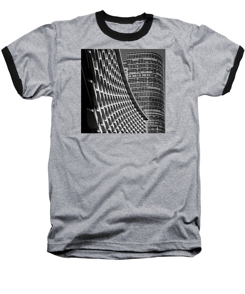 Abstract Achitecture Baseball T-Shirt featuring the photograph Century Plaza Hotel by Denise Dube