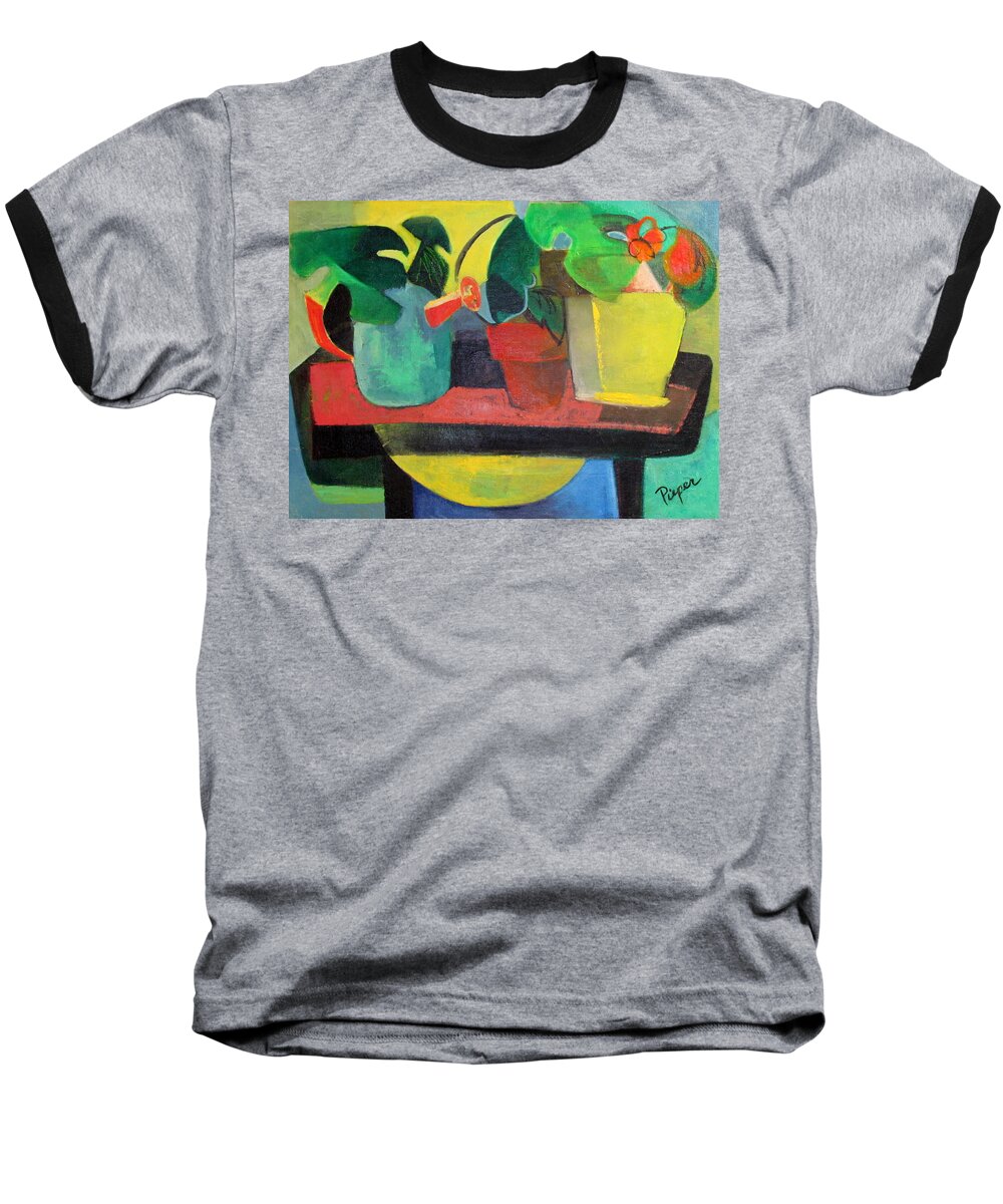 Potting Stand Baseball T-Shirt featuring the painting Cezanne Potting Stand by Betty Pieper