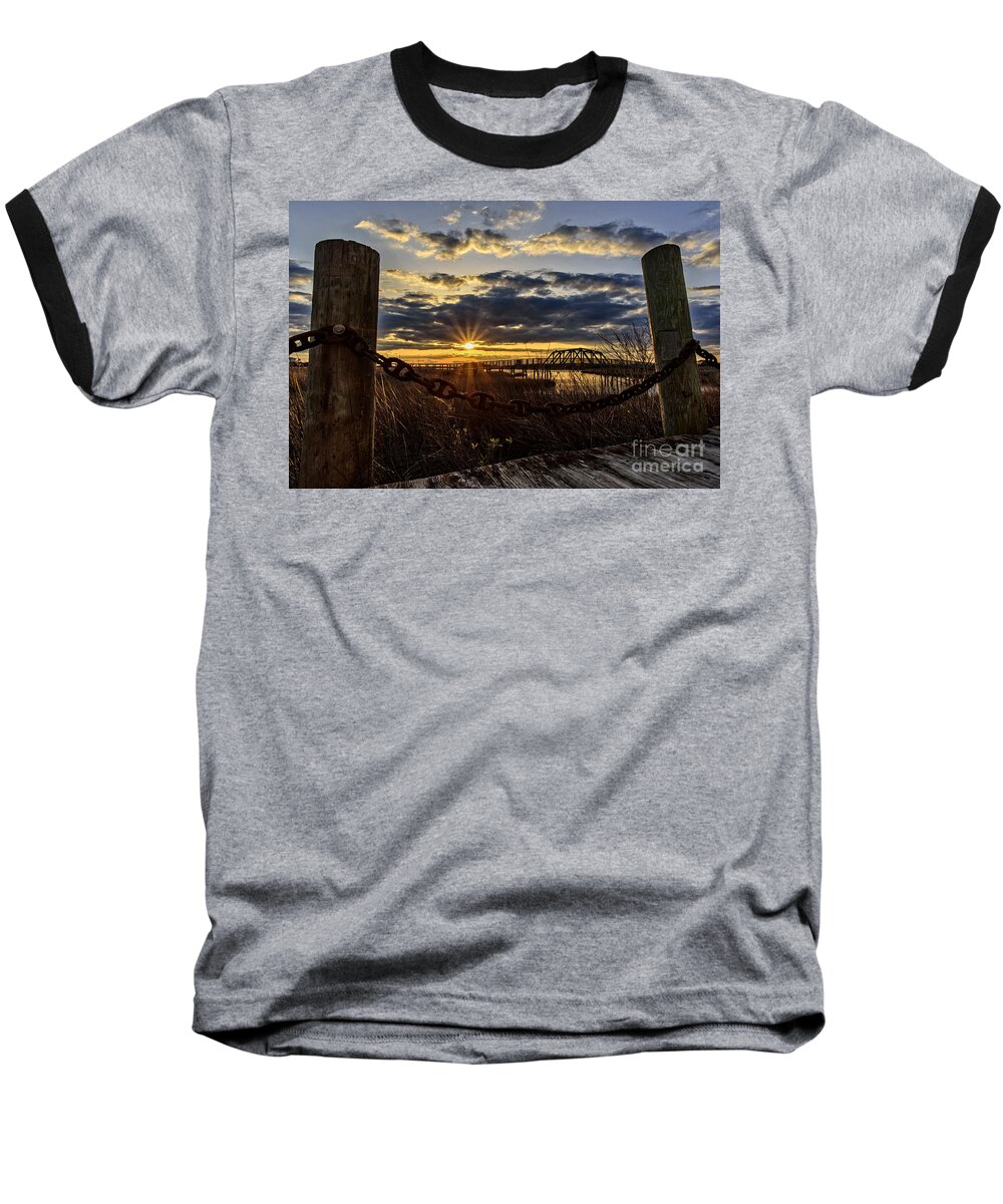 Surf City Baseball T-Shirt featuring the photograph Chained View by DJA Images