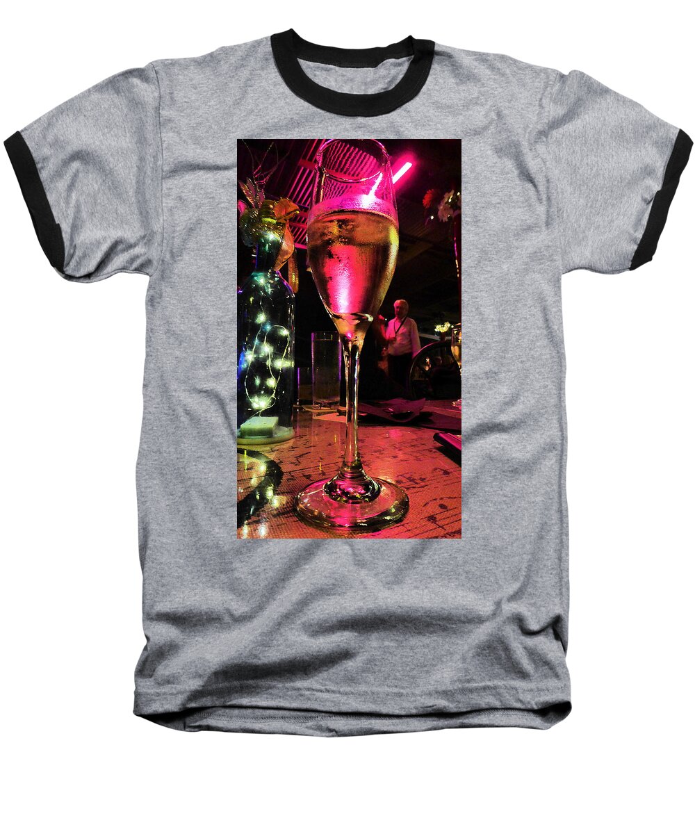 Glass Baseball T-Shirt featuring the photograph Champagne and Jazz by Lori Seaman