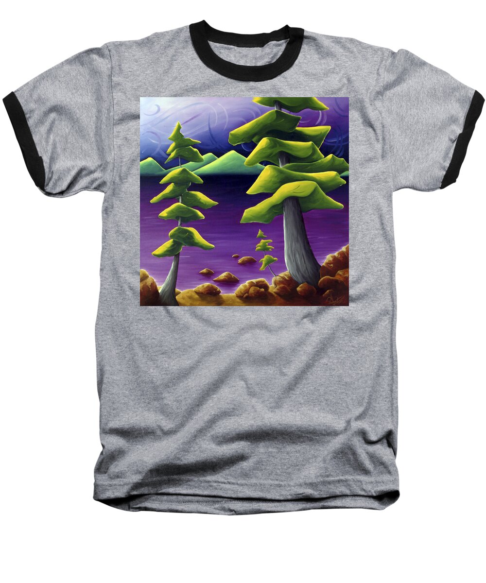 Landscape Baseball T-Shirt featuring the painting Change Of Pace by Richard Hoedl