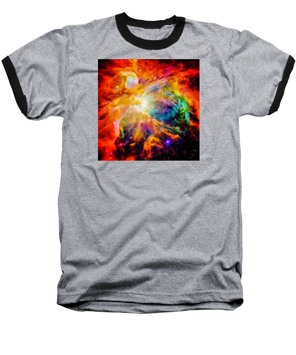 Spitzer Space Telescope Baseball T-Shirt featuring the photograph Chaos in Orion by Britten Adams