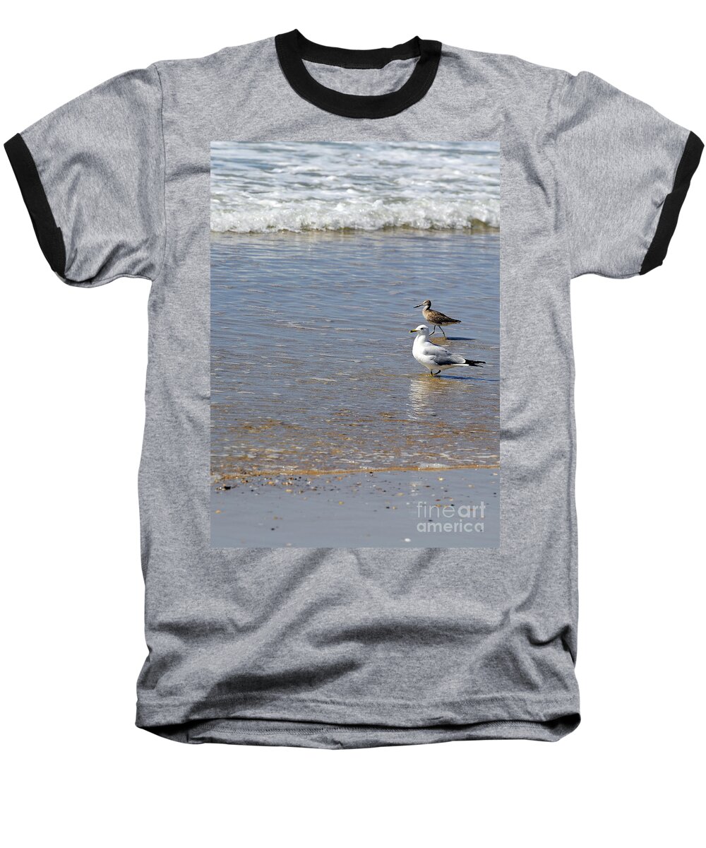 Seagull Baseball T-Shirt featuring the photograph Outer Banks OBX #12 by Buddy Morrison