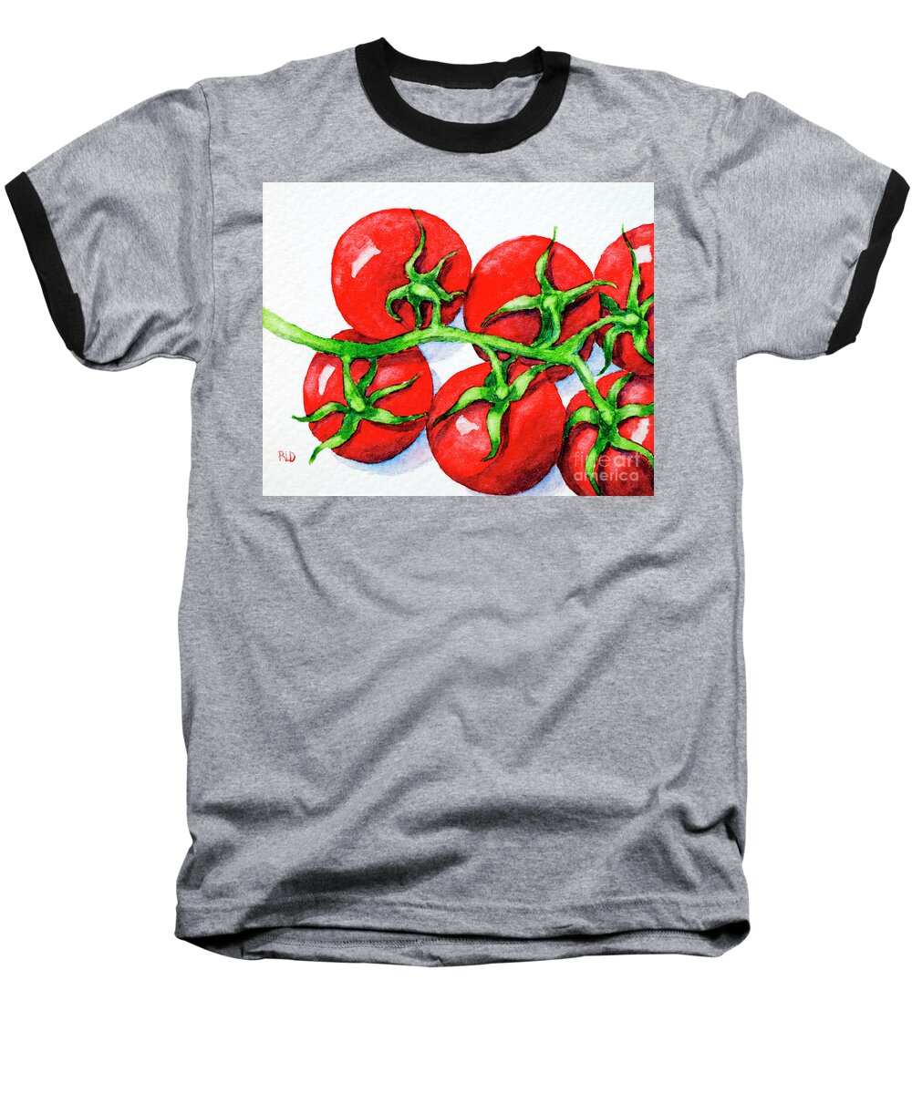 Fresh Baseball T-Shirt featuring the painting Cherry Tomatoes by Rebecca Davis