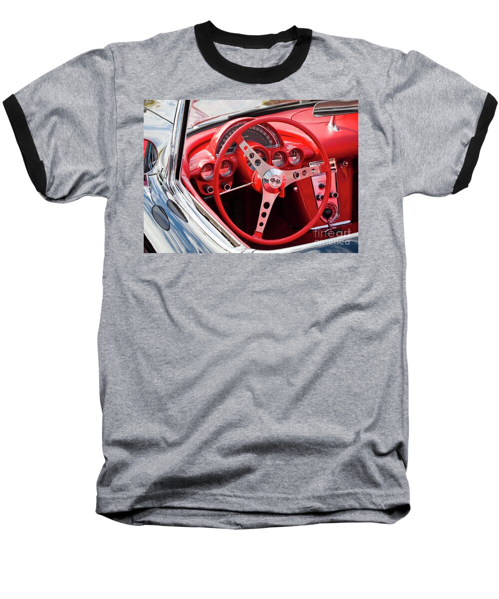 Corvette Baseball T-Shirt featuring the photograph Chevrolet Corvette Dash by Chris Dutton