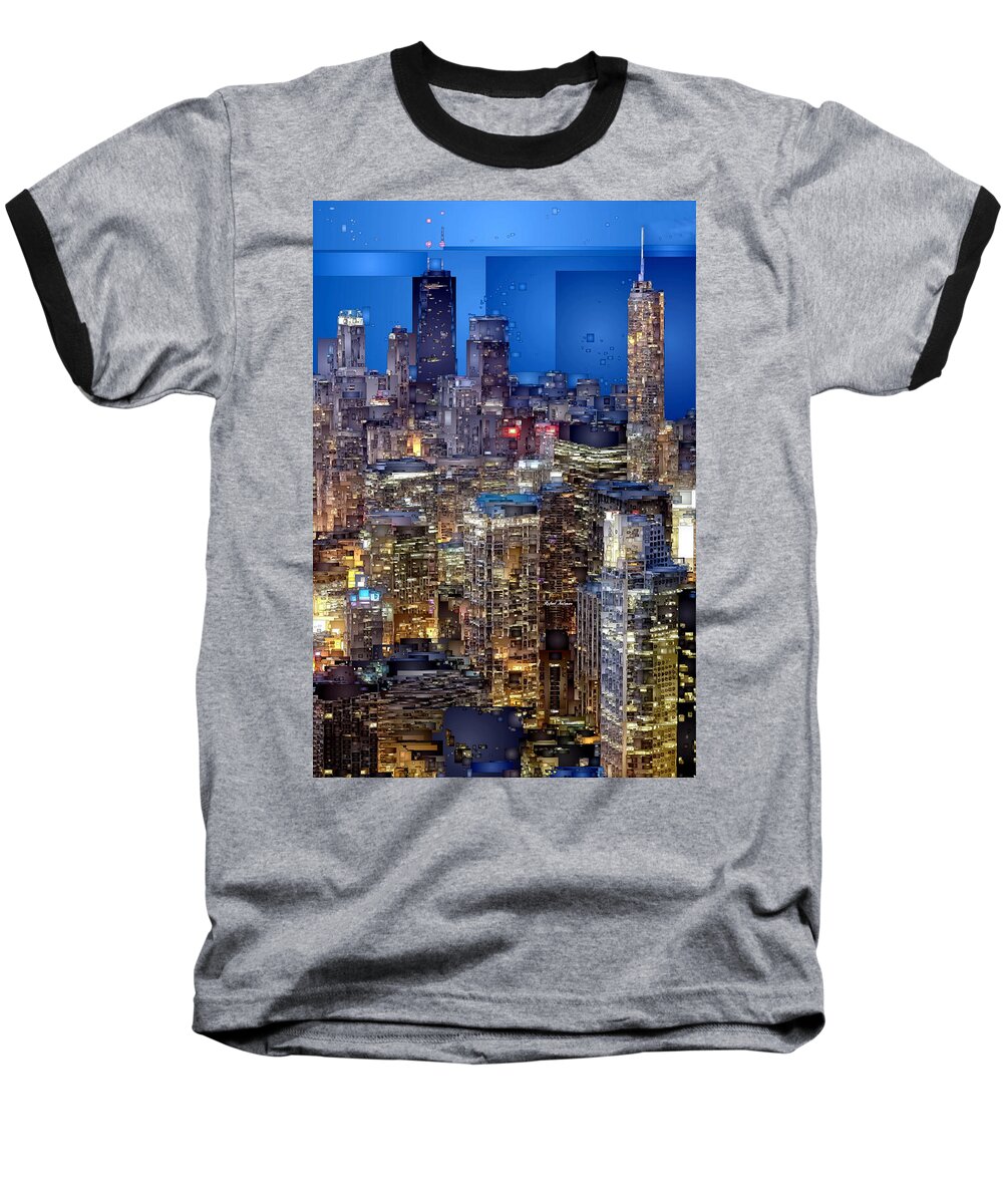 Rafael Salazar Baseball T-Shirt featuring the digital art Chicago. Illinois by Rafael Salazar