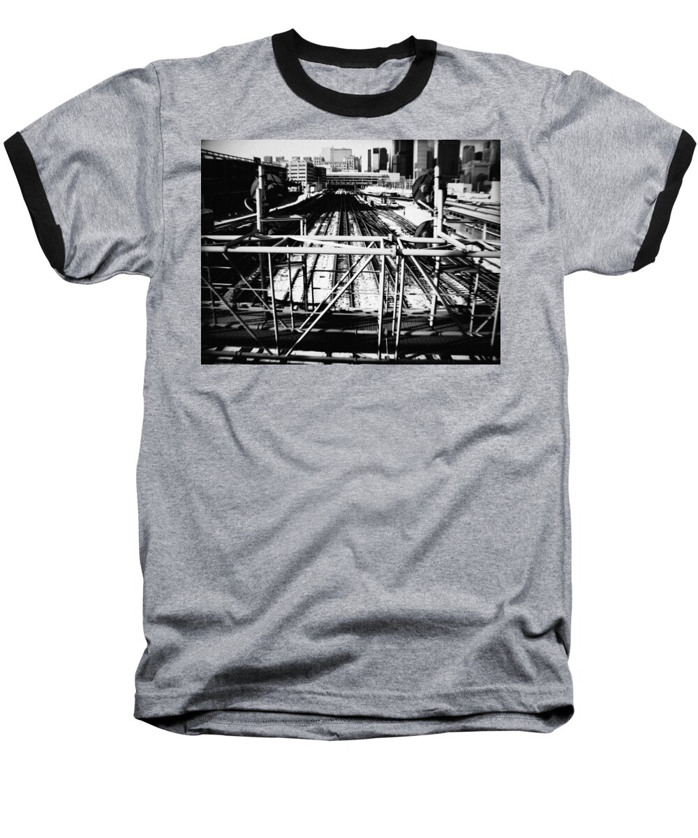 Downtown Baseball T-Shirt featuring the photograph Chicago Railroad Yard by Kyle Hanson