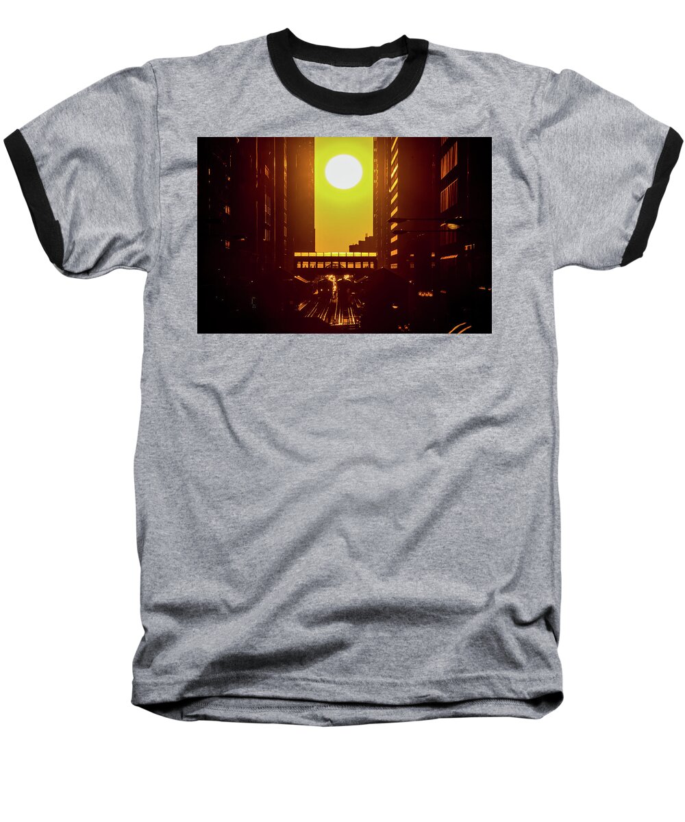 Chicagohenge Baseball T-Shirt featuring the photograph Chicagohenge by Raf Winterpacht