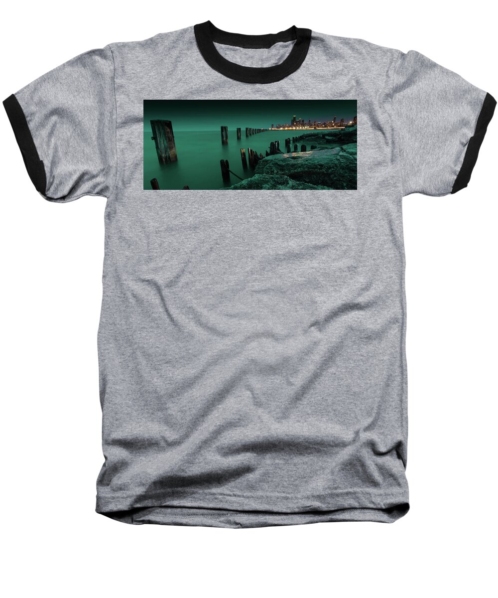 Chicago Baseball T-Shirt featuring the photograph Chilly Chicago by Dillon Kalkhurst