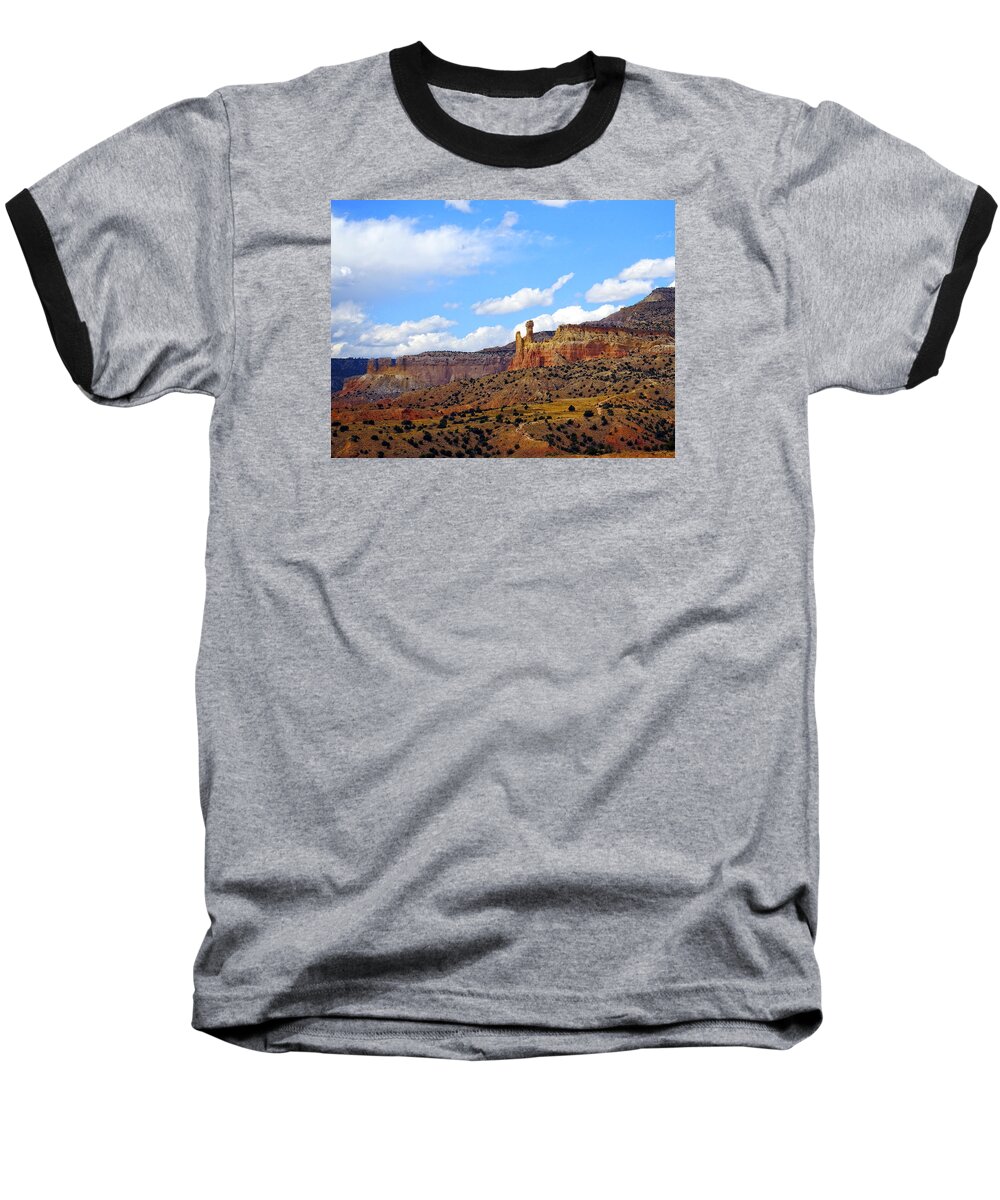 Ghost Ranch Baseball T-Shirt featuring the photograph Chimney Rock Ghost Ranch New Mexico by Kurt Van Wagner