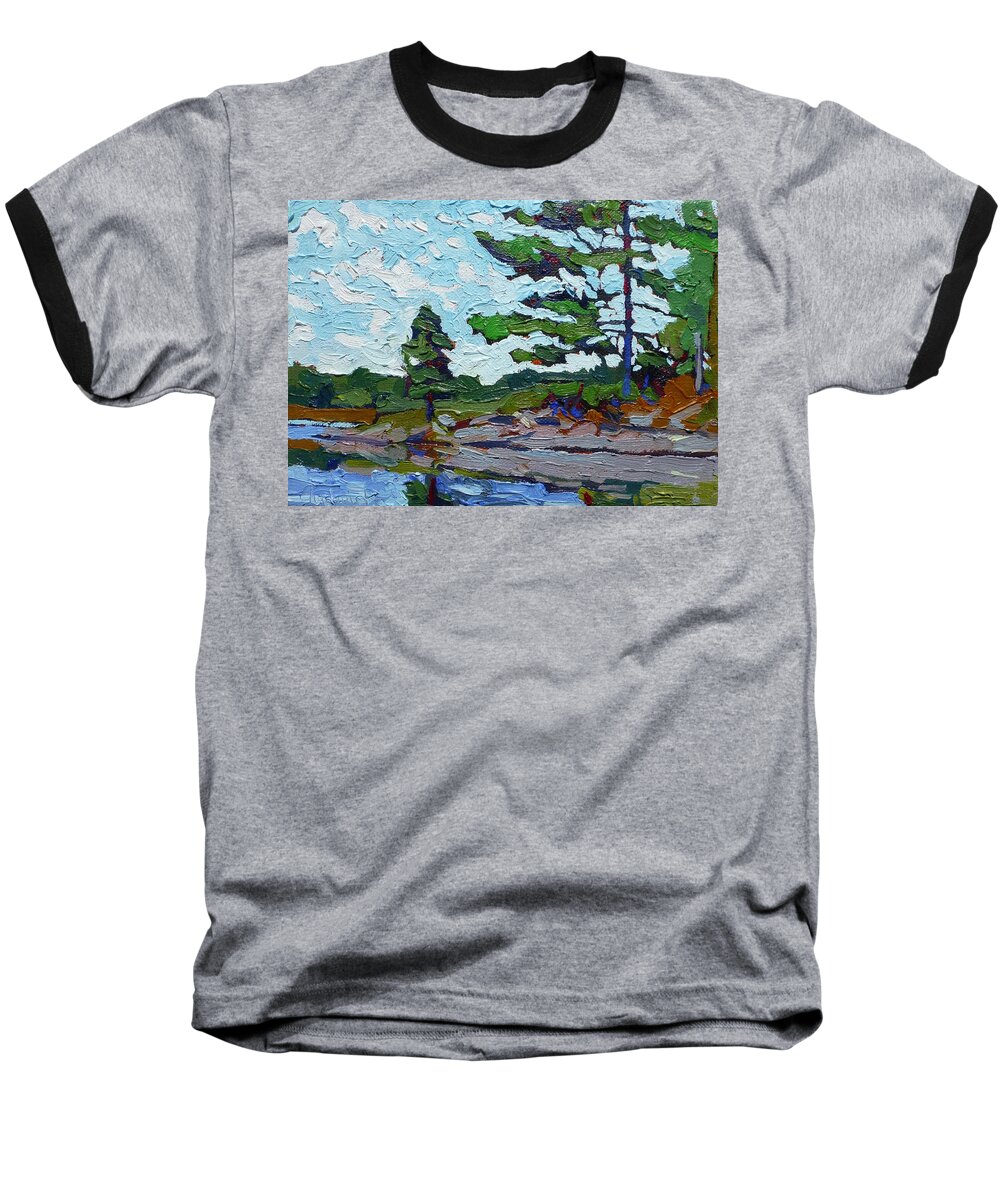 Cedar Baseball T-Shirt featuring the painting Chip's Elbow by Phil Chadwick