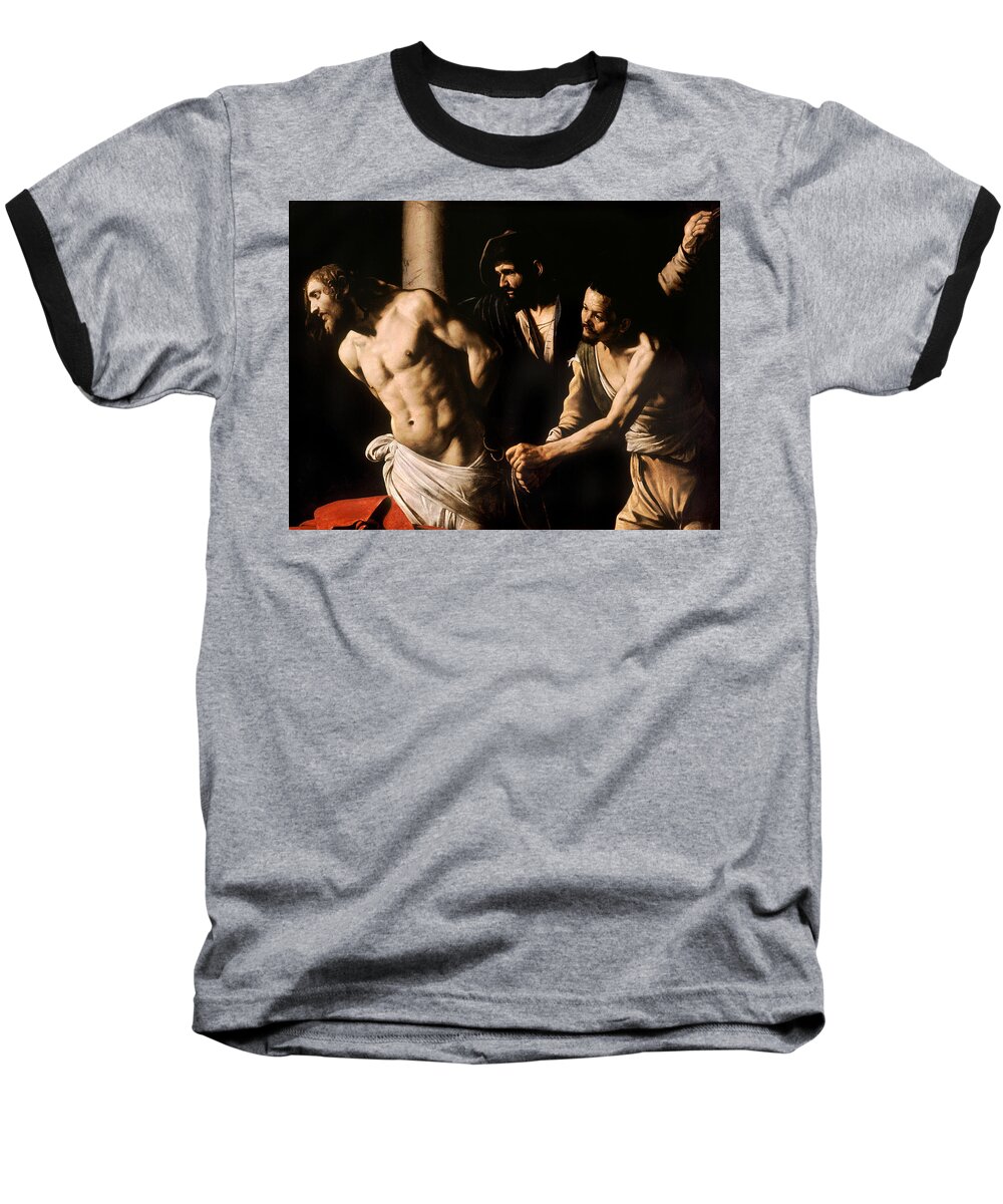 Caravaggio Baseball T-Shirt featuring the painting Christ at the Column by Caravaggio