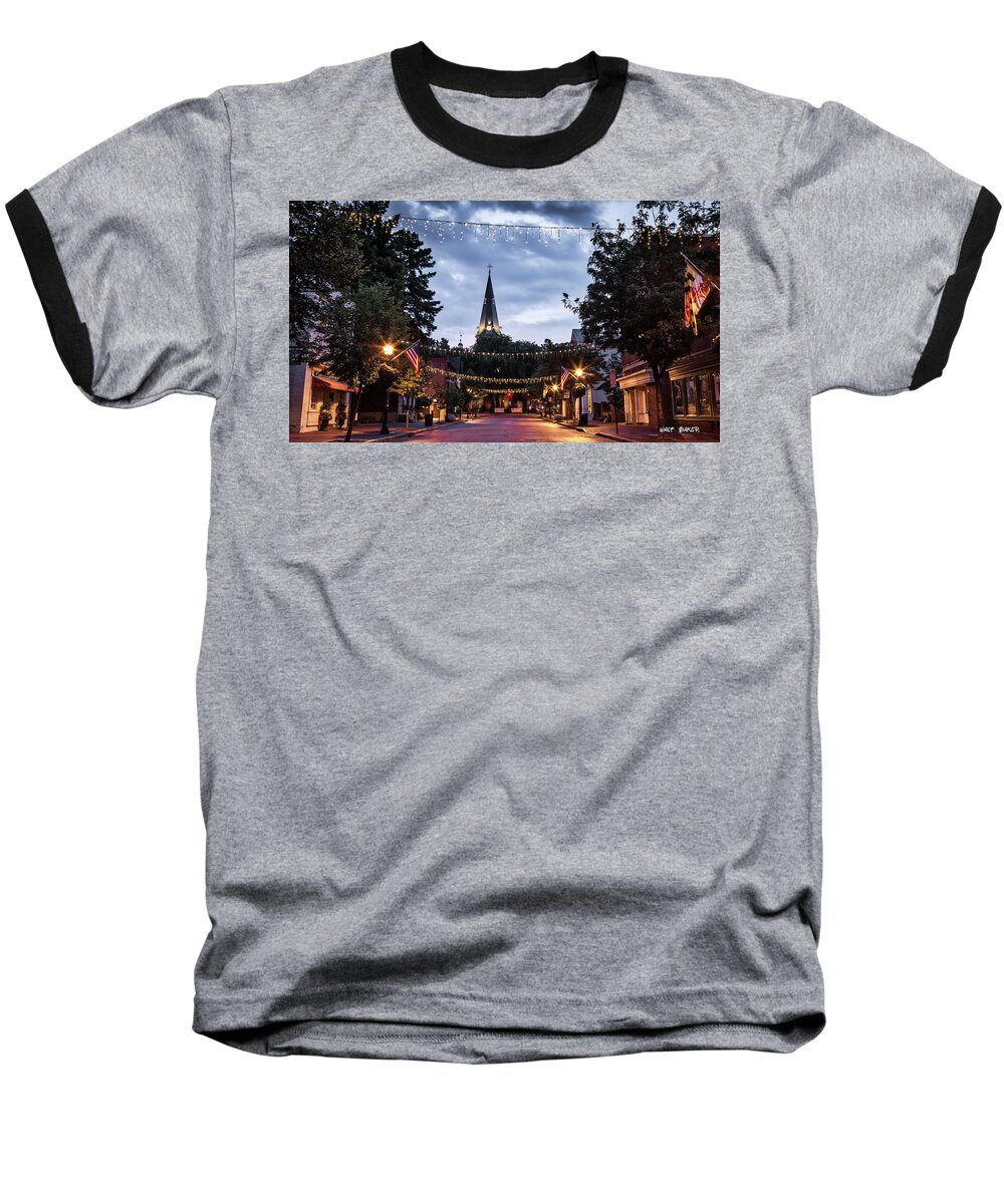Church Circle Baseball T-Shirt featuring the photograph Church Circle by Walt Baker