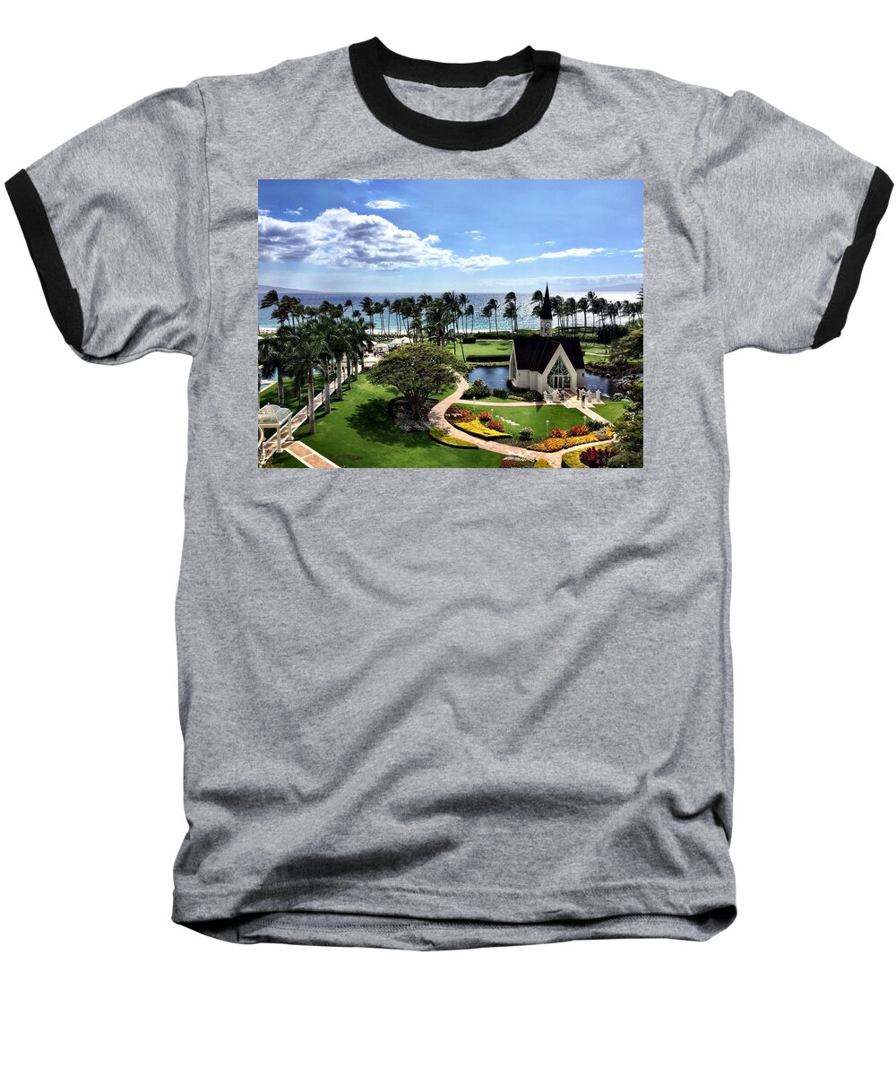Maui Baseball T-Shirt featuring the photograph Church in Paradise by Michael Albright