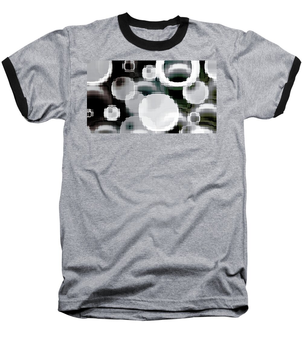 Circles Baseball T-Shirt featuring the digital art Circle Blocks by Carol Crisafi