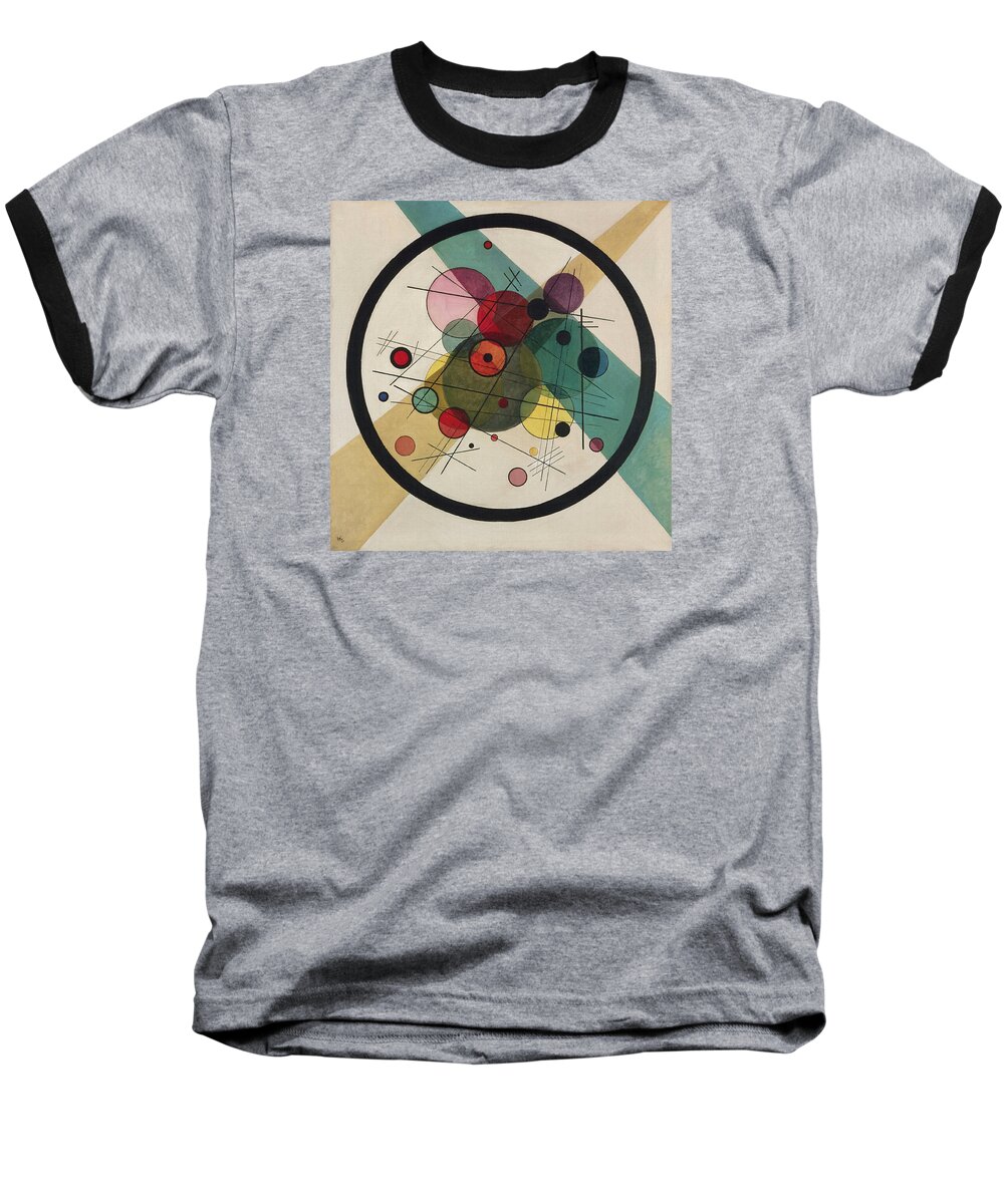 Wassily Kandinsky Baseball T-Shirt featuring the painting Circles In A Circle by Wassily Kandinsky