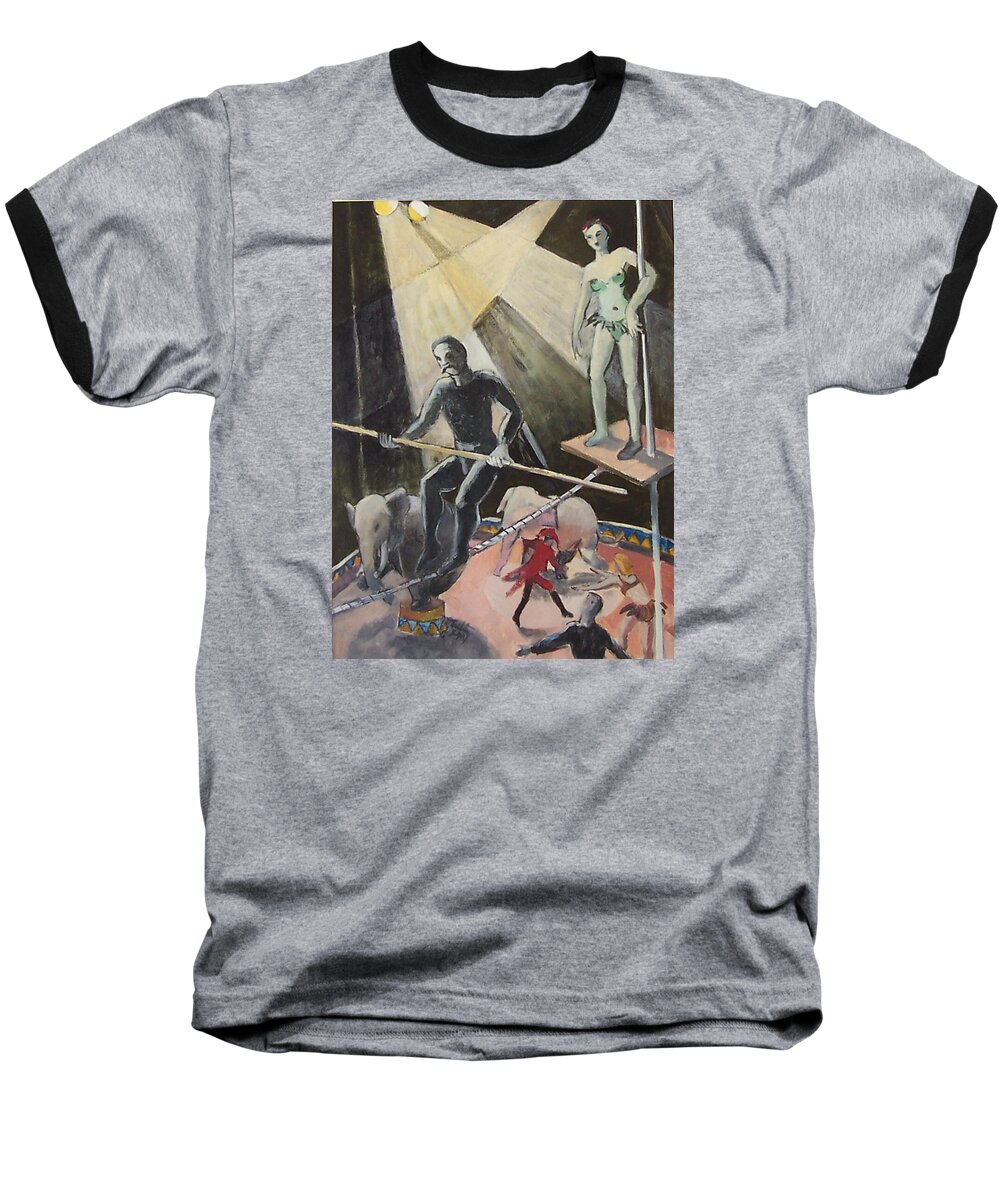 Circus Baseball T-Shirt featuring the painting Circus by Thomas Tribby