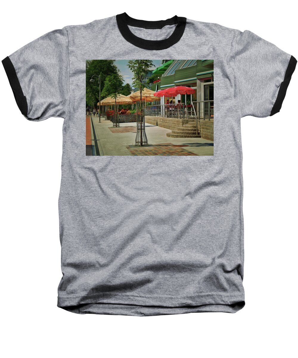 Old Baseball T-Shirt featuring the digital art City Cafe by Yury Malkov