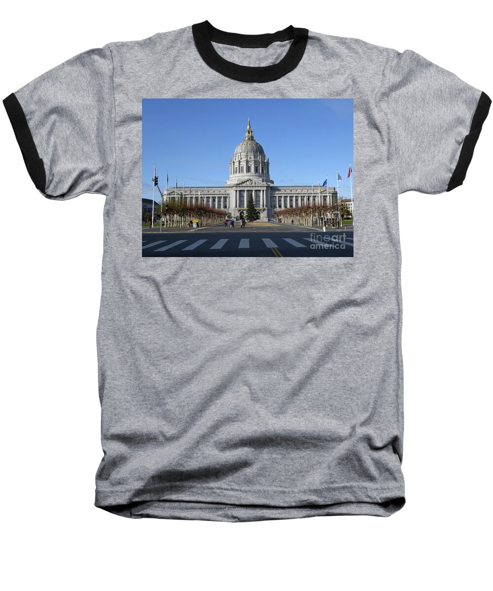 Golden Gate Bridge Baseball T-Shirt featuring the photograph City Hall by Steven Spak