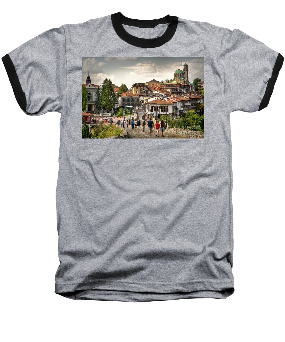 City Baseball T-Shirt featuring the photograph City - Veliko Tarnovo Bulgaria Europe by Daliana Pacuraru