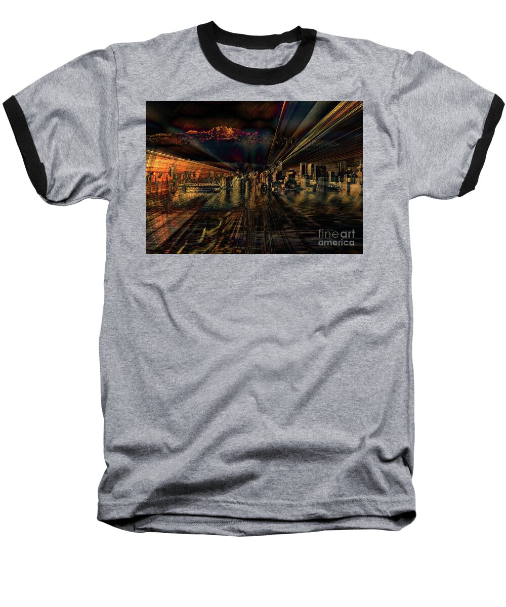 City Baseball T-Shirt featuring the photograph Cityscape by Elaine Hunter