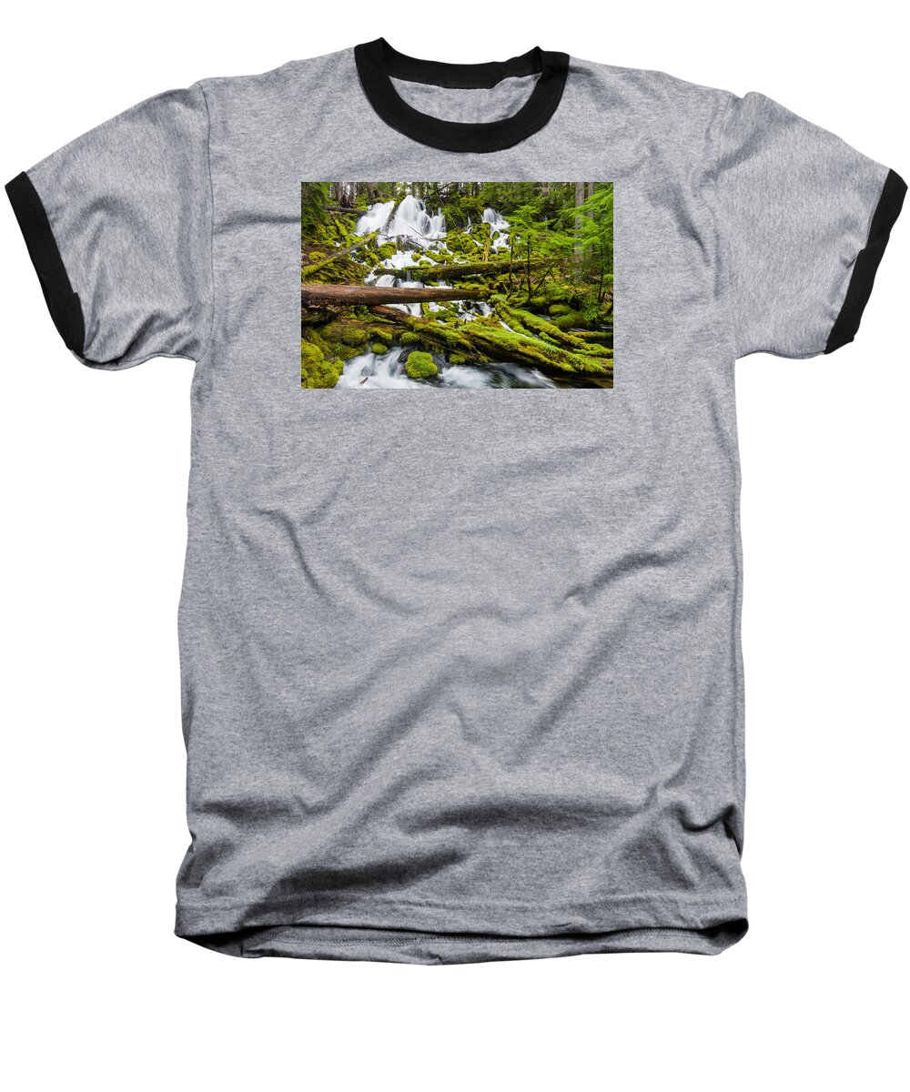 Clearwater Creek Baseball T-Shirt featuring the photograph Clearwater Falls and Rapids by Greg Nyquist