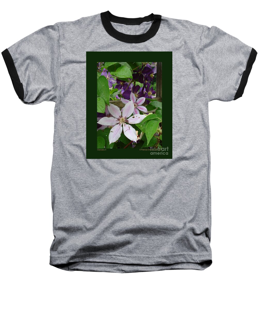 Clematis Baseball T-Shirt featuring the photograph Clematis-II by Patricia Overmoyer