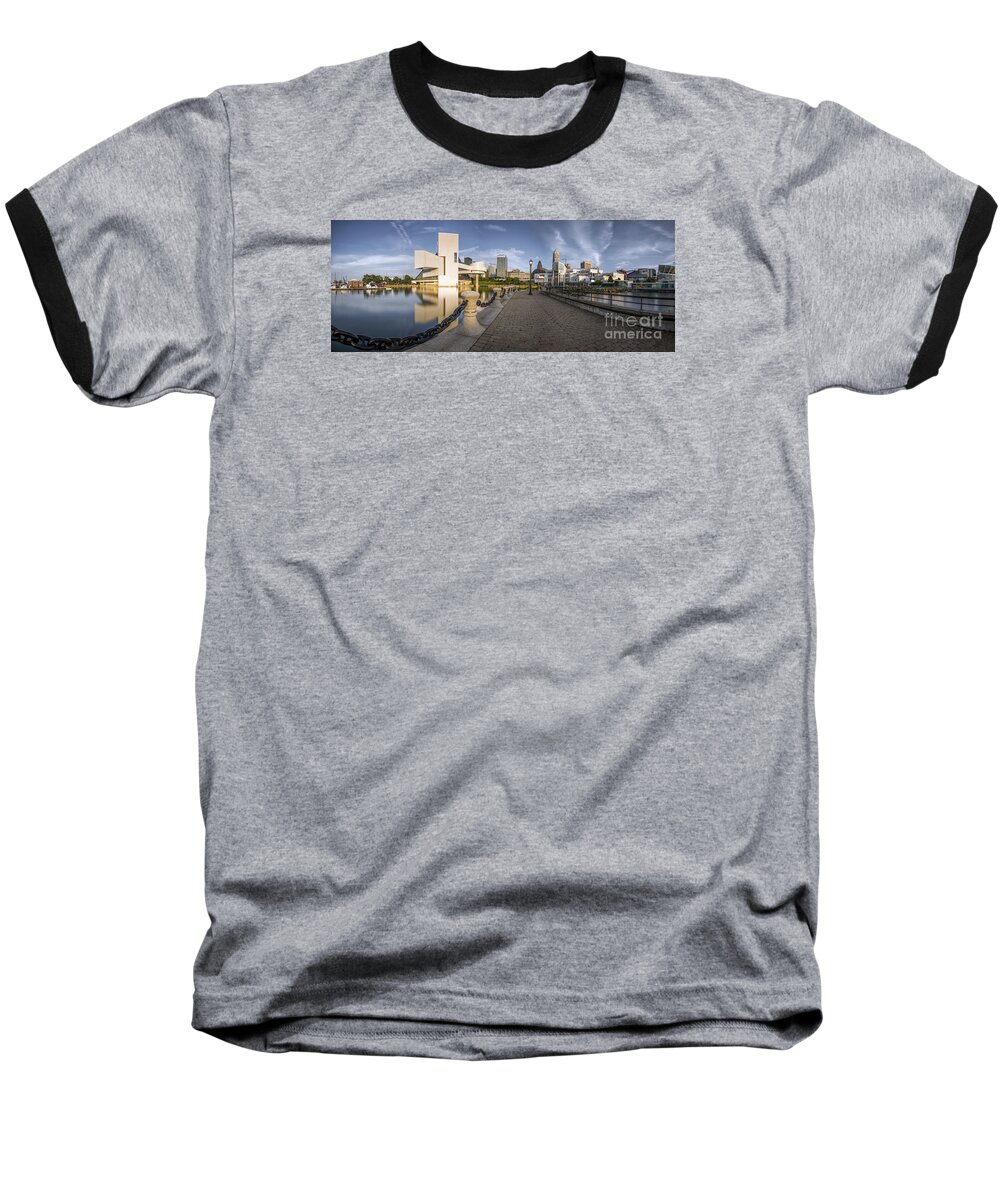 Cleveland Baseball T-Shirt featuring the photograph Cleveland panorama by James Dean
