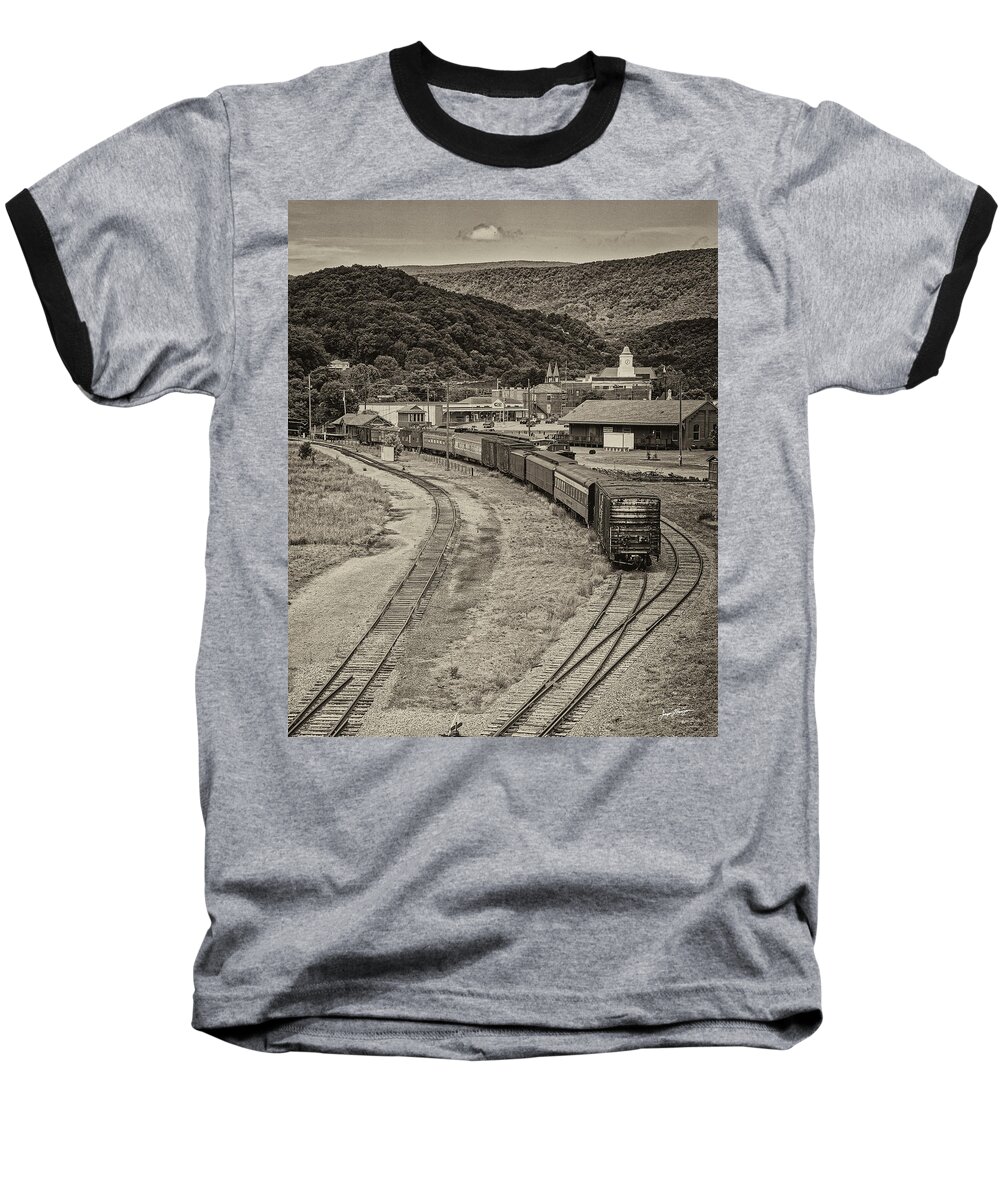 Chesepeake & Ohio Railroad Depot Baseball T-Shirt featuring the photograph Clifton Forge Railroad Yard by Jurgen Lorenzen