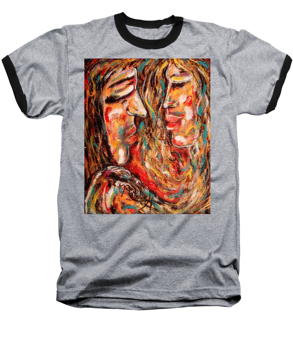 Romantic Baseball T-Shirt featuring the painting Close Encounter by Natalie Holland
