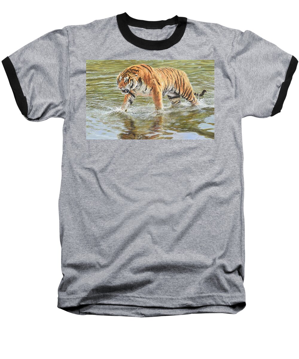 Wildlife Paintings Baseball T-Shirt featuring the photograph Closing In by Alan M Hunt