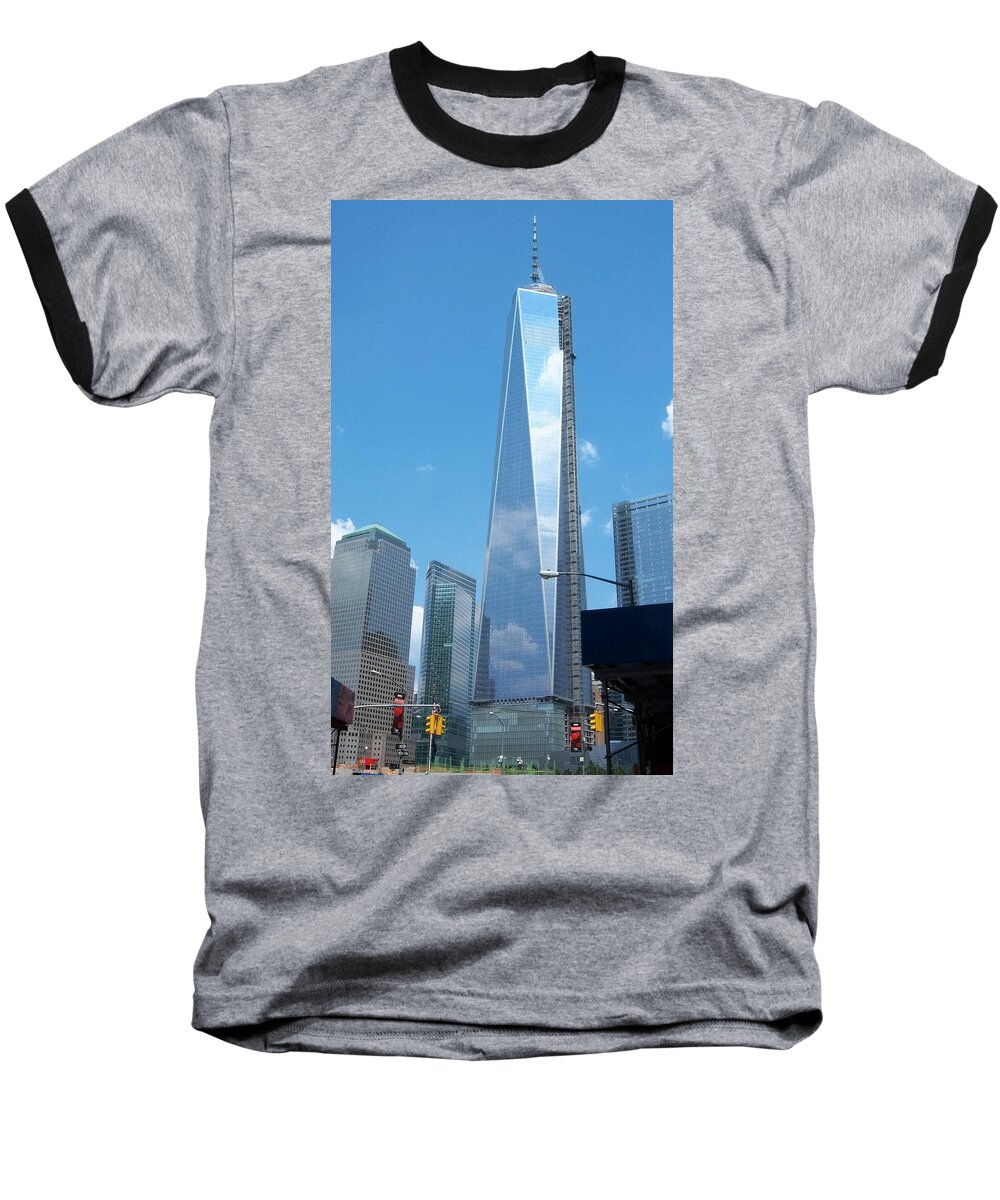 Architecture Baseball T-Shirt featuring the photograph Clouds Reflection by Charles HALL