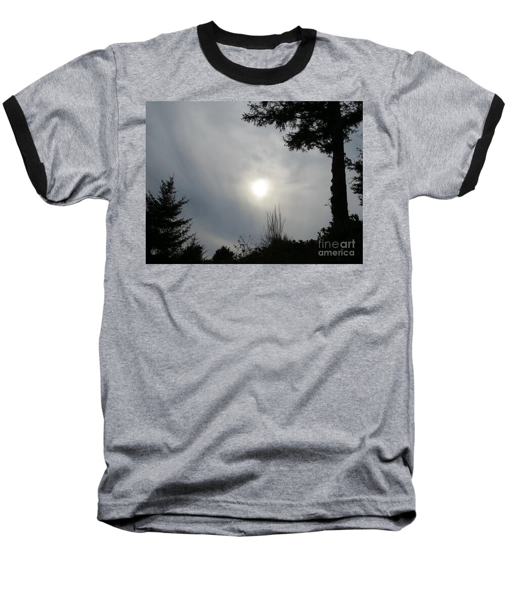 Cloudy Day Baseball T-Shirt featuring the photograph Cloudy Sun by Michele Penner