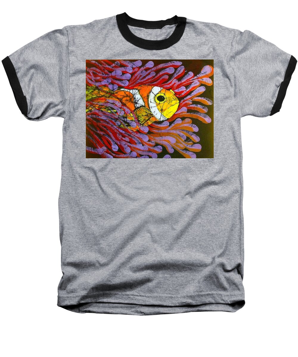 Clown Fish Baseball T-Shirt featuring the tapestry - textile Clownfish I by Kay Shaffer