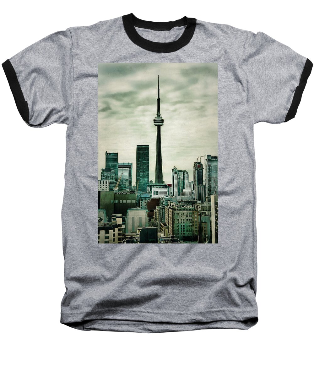 Toronto Baseball T-Shirt featuring the digital art CN Tower by JGracey Stinson