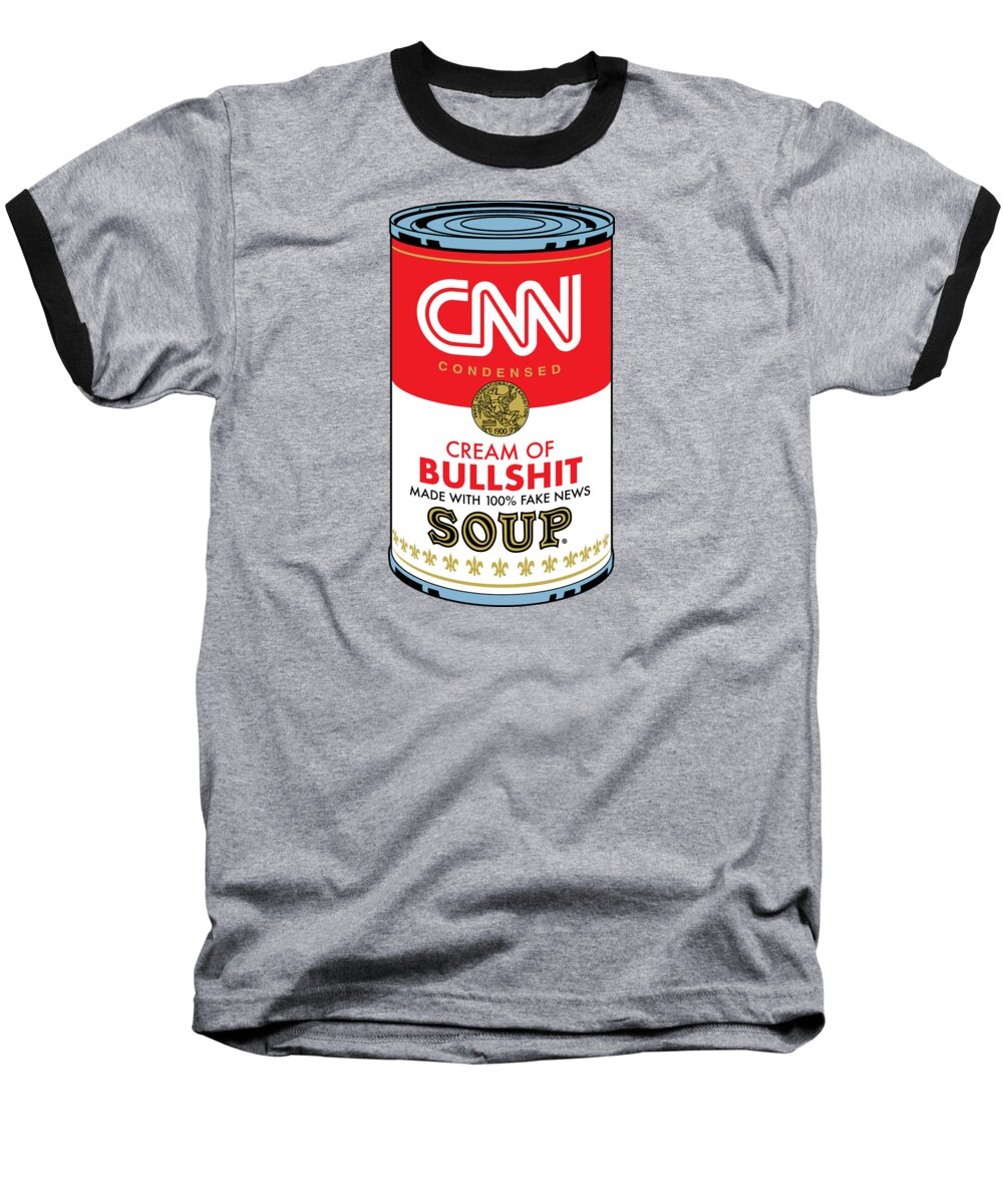 Digital Baseball T-Shirt featuring the digital art CNN Soup Can by Gary Grayson