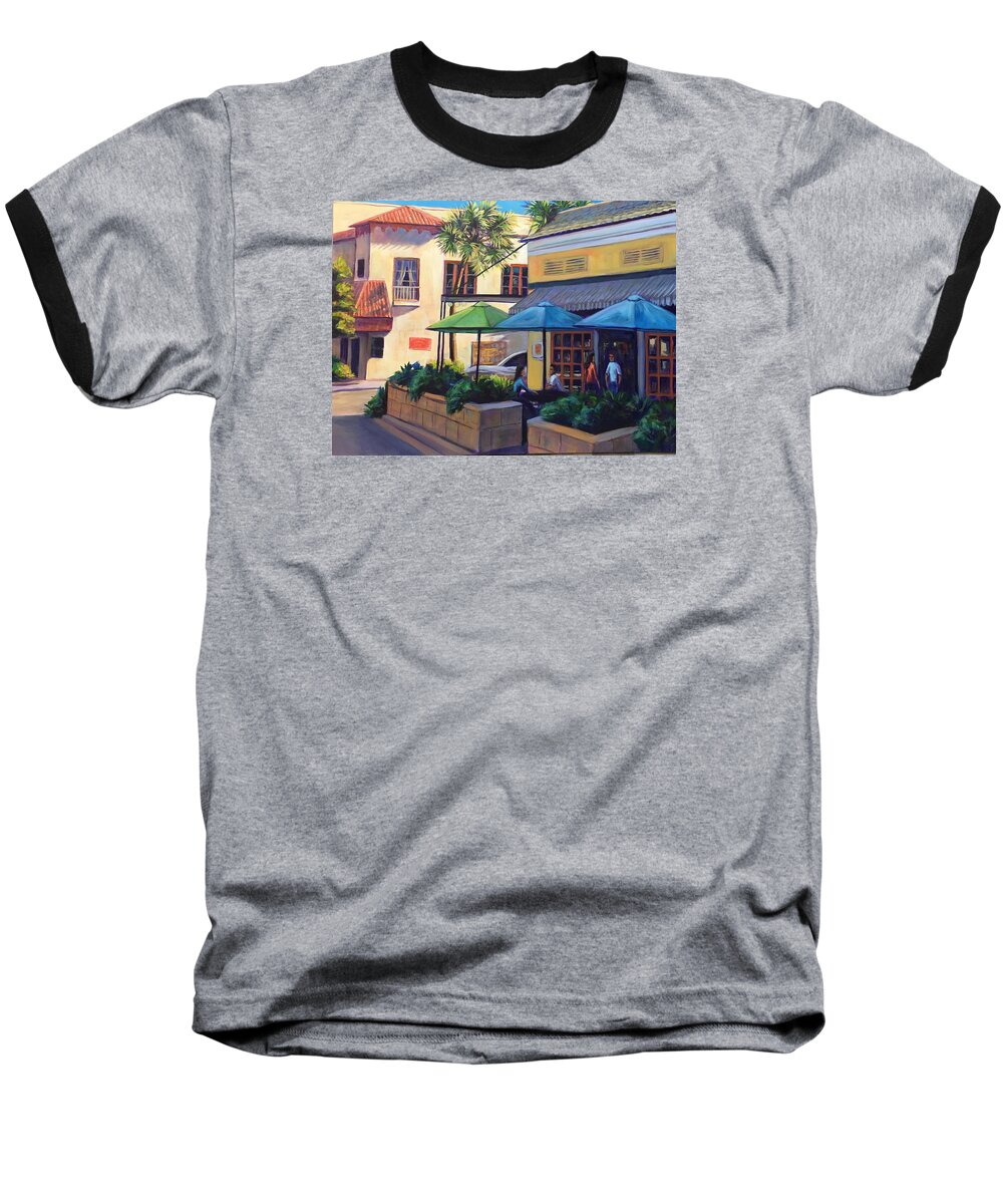 Landscape Baseball T-Shirt featuring the painting Cocoa Village 1v by Gretchen Ten Eyck Hunt