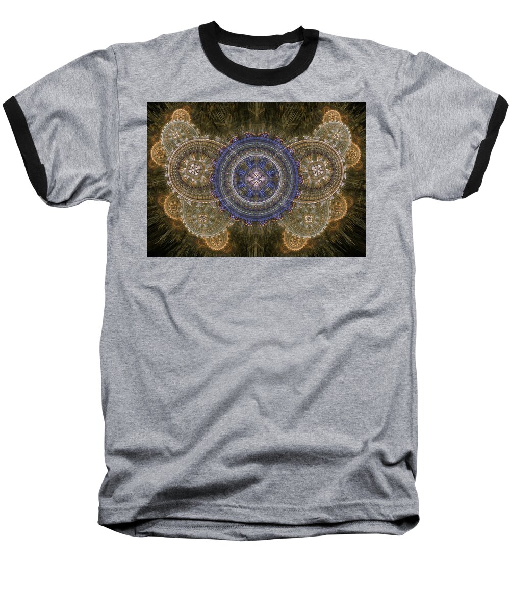Steampunk Baseball T-Shirt featuring the digital art Cogwheel butterfly by Martin Capek