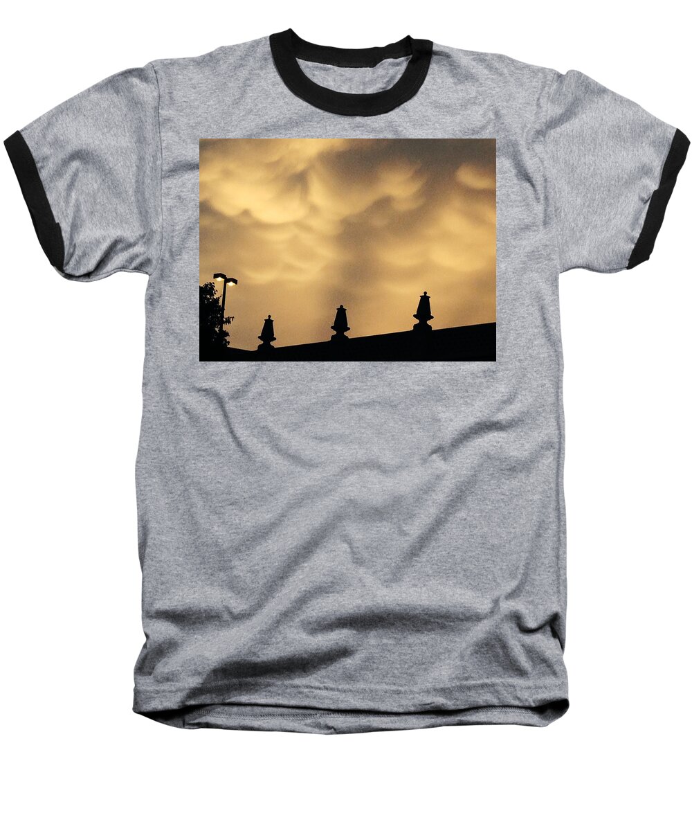 Kcmo Baseball T-Shirt featuring the photograph Collides with Beauty by Michael Oceanofwisdom Bidwell