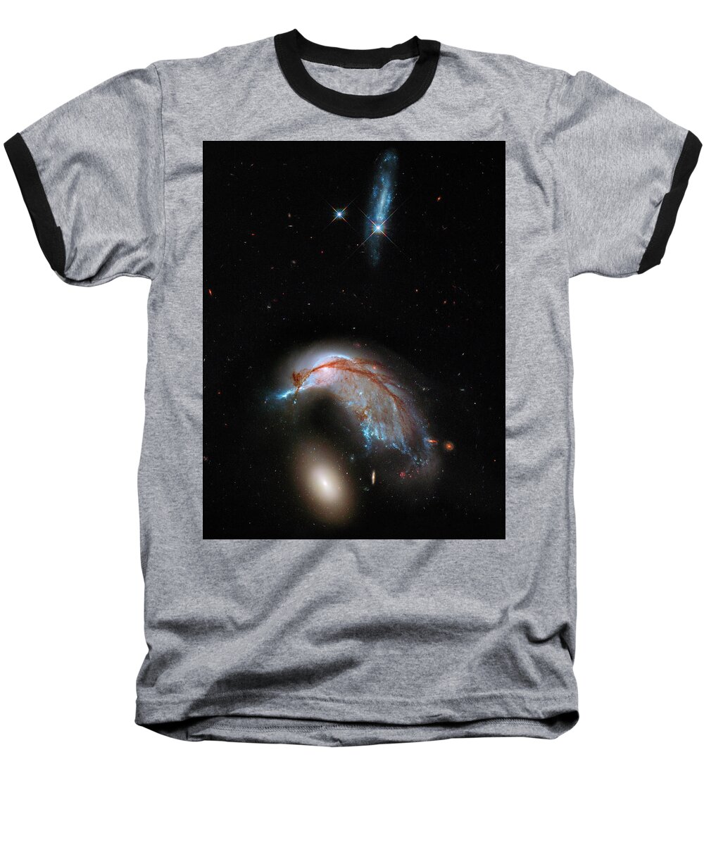 Cosmos Baseball T-Shirt featuring the photograph Colliding Galaxy by Marco Oliveira