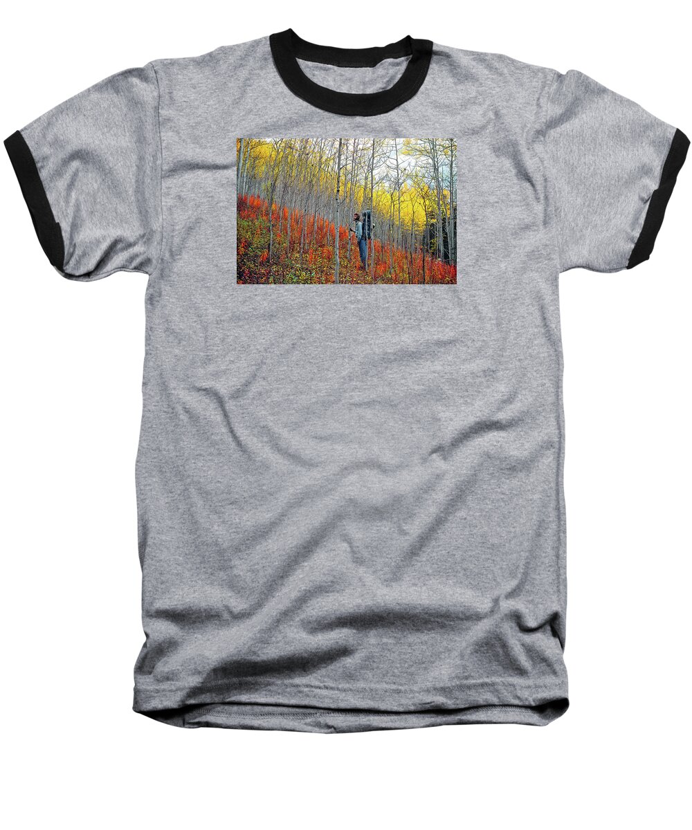 The Walkers Baseball T-Shirt featuring the photograph Color Fall by The Walkers