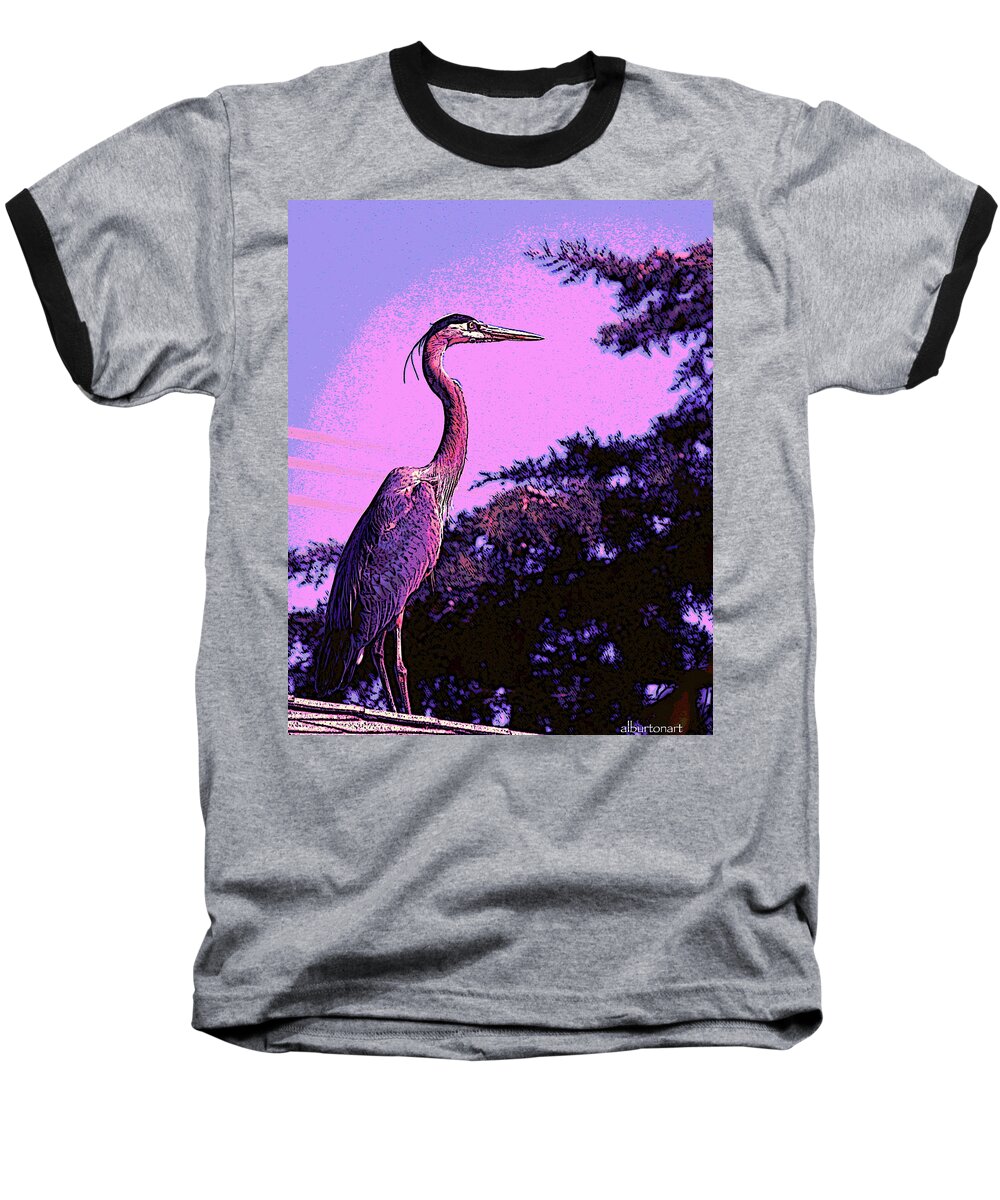 Heron Baseball T-Shirt featuring the photograph Colorful Heron by April Burton