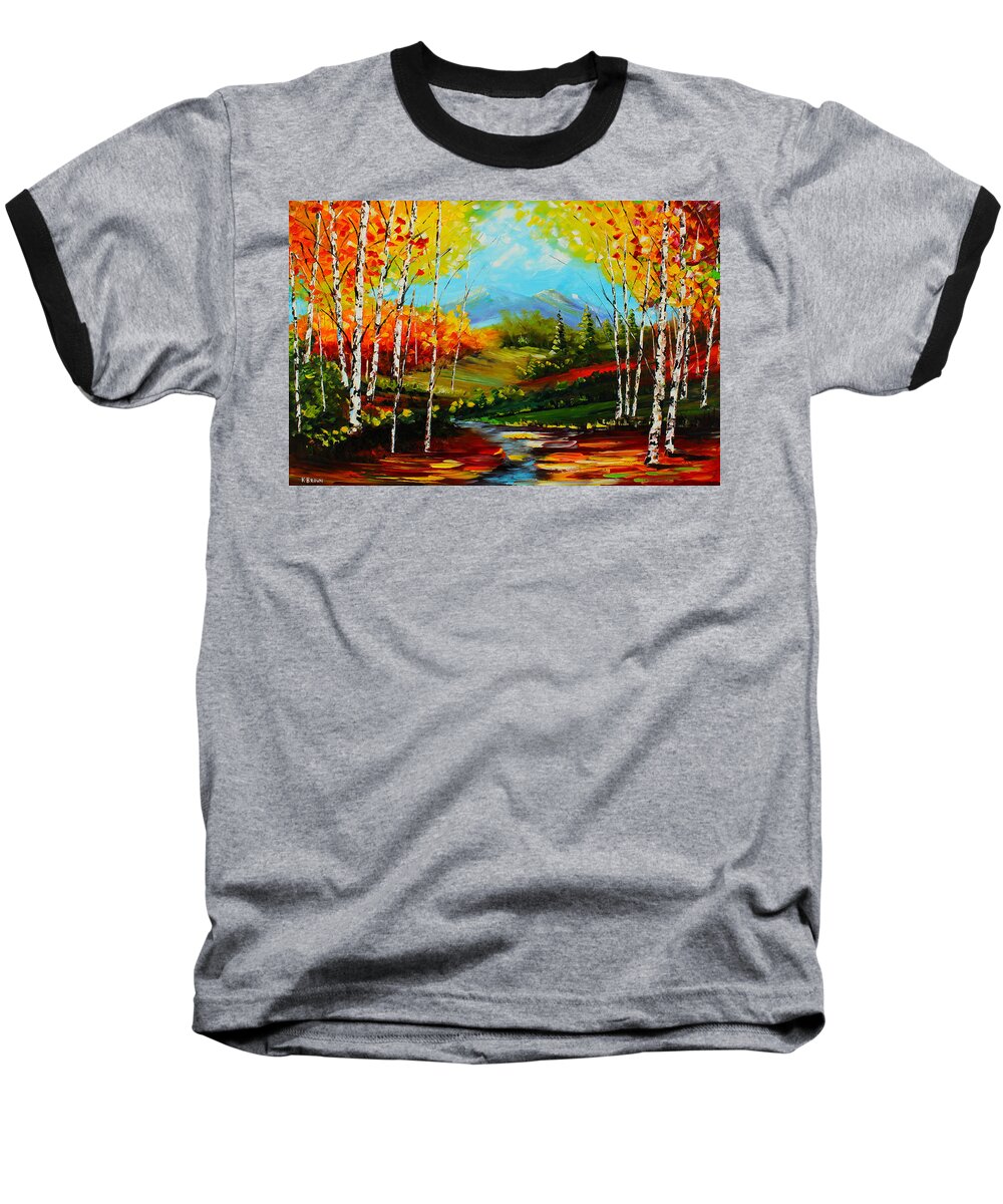 City Paintings Baseball T-Shirt featuring the painting Colorful Spring by Kevin Brown